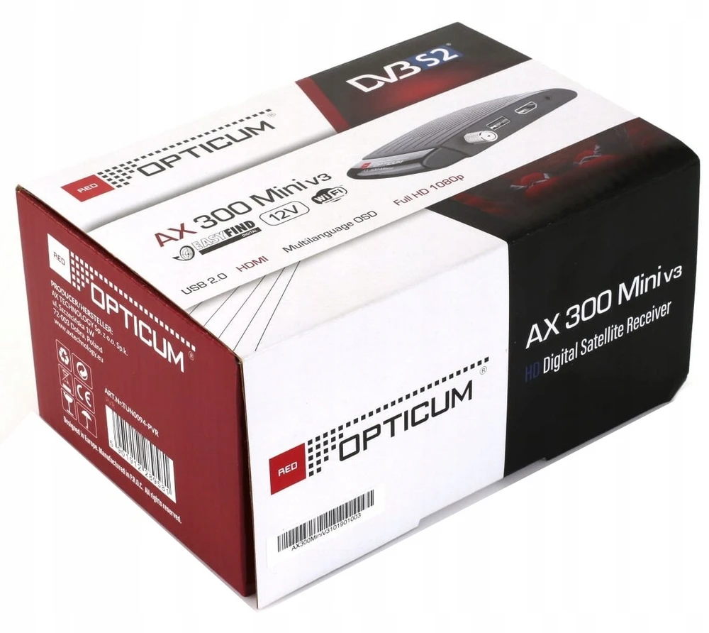 Opticum Raudona AX 300 mini PVR DVB-S2