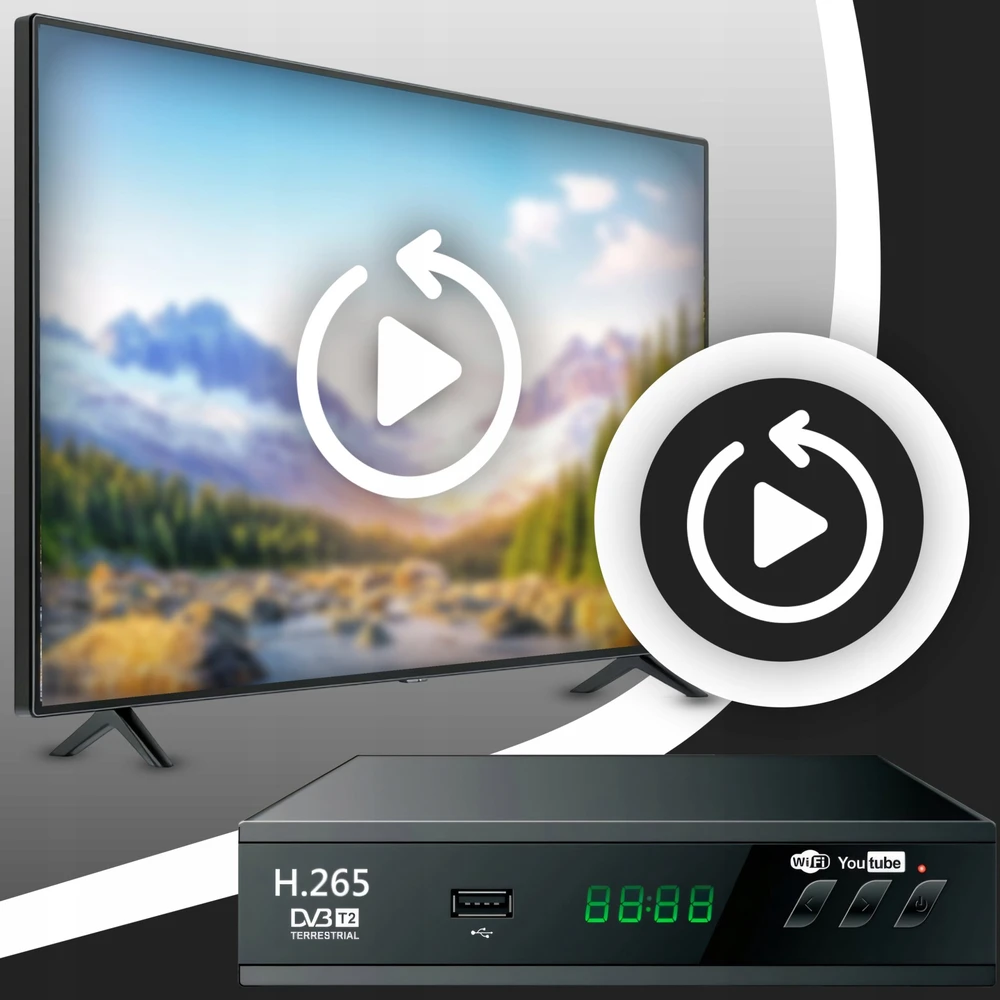 Retoo Antžeminės televizijos imtuvo dekoderis, USB 5V, „Full HD“ DVB-T2 antenos nuotolinio valdymo pultas + HDMI kabelis - ER1238