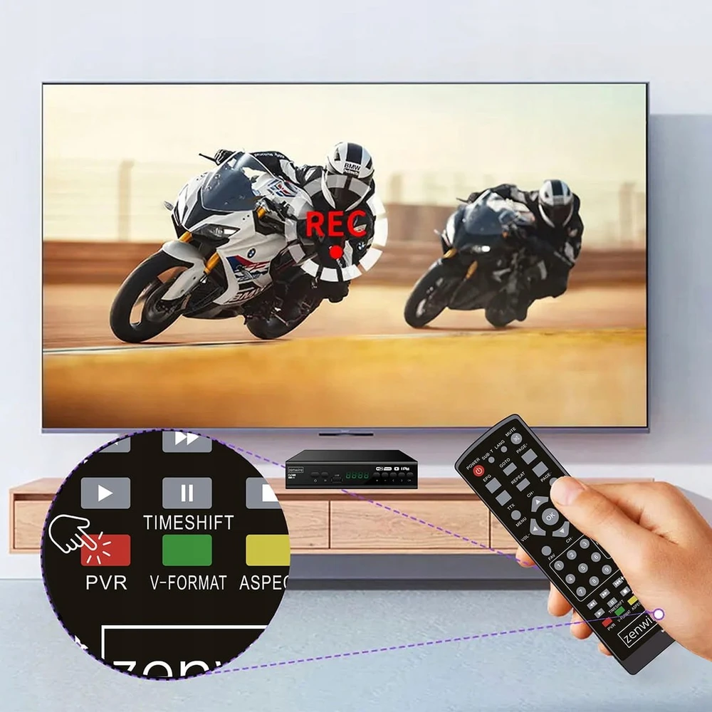 Usorteret Palydovinės televizijos dekoderio imtuvas DVB-T2 HEVC H.265 „Full HD“ antžeminė televizija su USB laidu DVB-T2-001