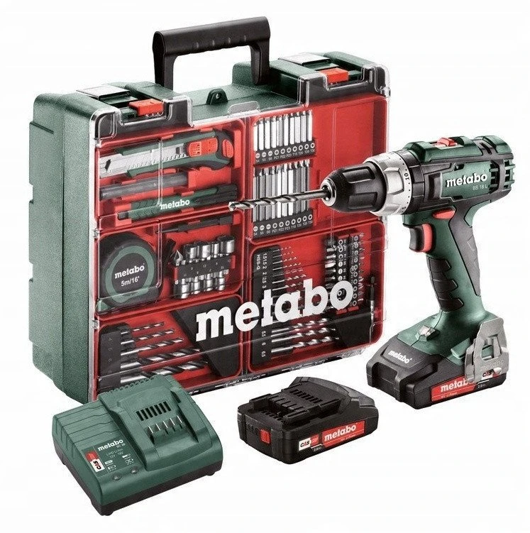 In Win „Metabo“ atsuktuvas BS 18 L 60/26Nm 2x2.0Ah + 74 akumuliatorių dėklas