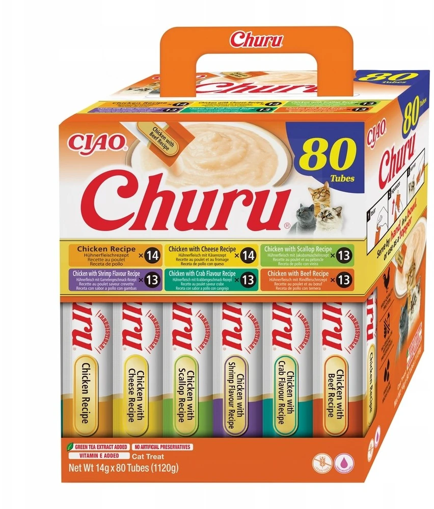 Inaba Ciao INABA Churu vištiena mix – skanėstas katėms – 80x14g