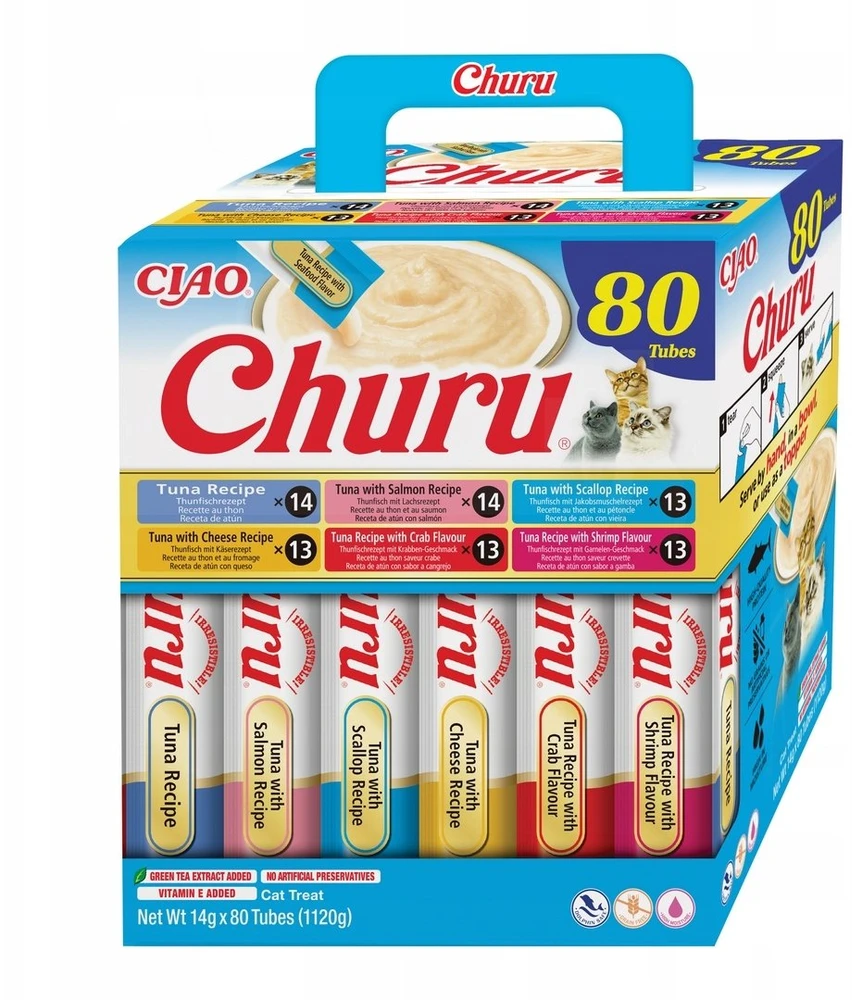Inaba Ciao INABA Churu Tuna mix – skanėstas katėms – 80x14g