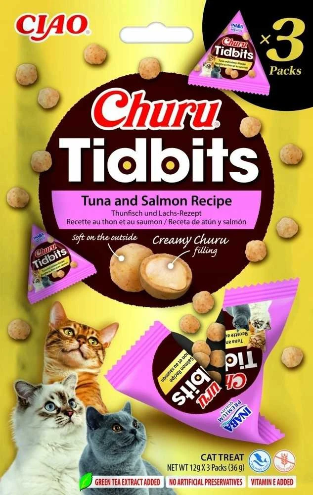 Inaba Churu Tidbits skanėstai katėms su tunu ir lašiša, 36g 3 vnt