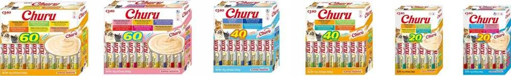INABA CAT CHURU VARIETIES tuno skanėstas katėms 40x14 g