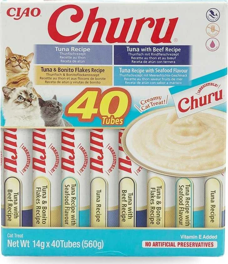 INABA CAT CHURU VARIETIES tuno skanėstas katėms 40x14 g