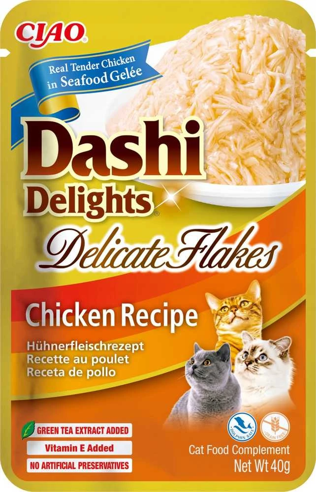 INABA CAT Dashi Delights Delicate Flakes Vištiena - skanėstas katėms - 40g