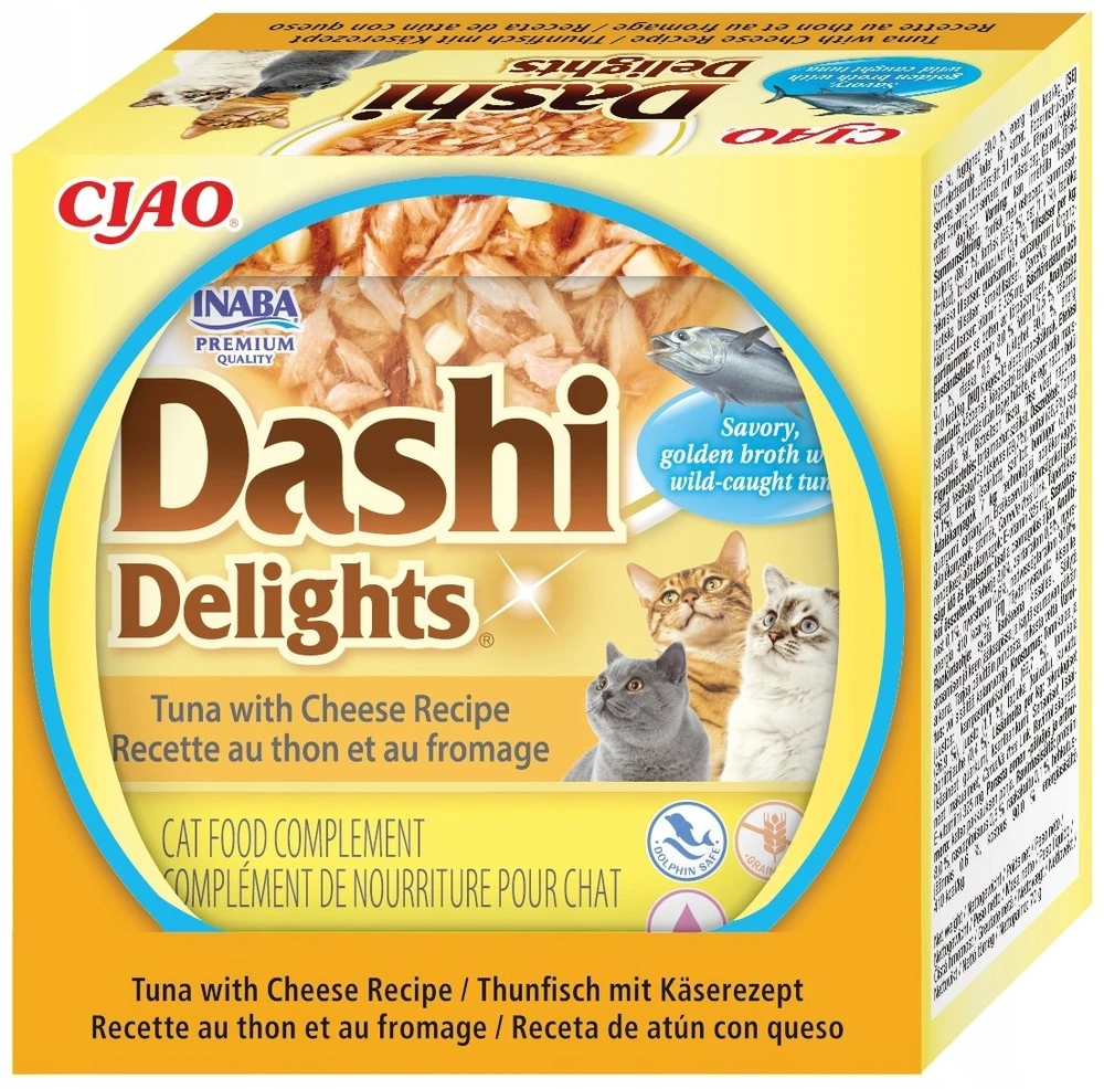 Inaba Ciao INABA Dashi Delights Tuna with cheese recipe – šlapias kačių maistas – 70g