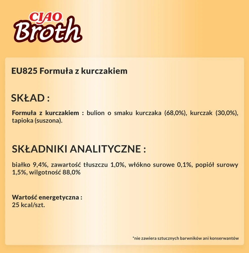Gyvūnų skanėstas - INABA Ciao Broth vištiena (begrūdis, be glitimo, 40g)