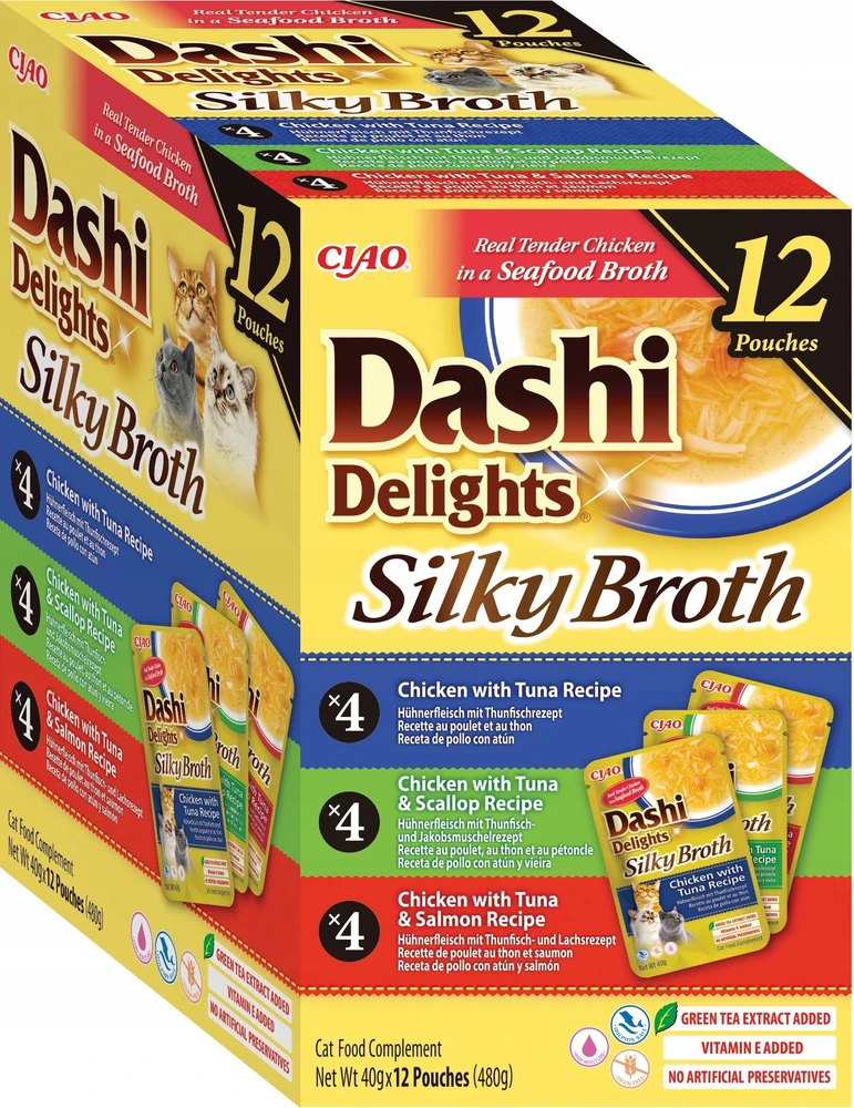 Inaba Ciao INABA Dashi Delights Silky Broth vištiena mix – šlapias kačių maistas – 12x40g