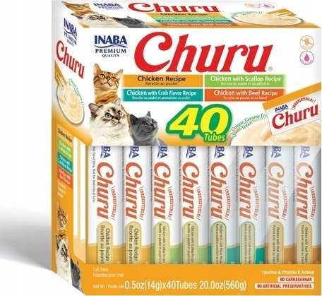 INABA CAT CHURU VARIETIES vištienos skanėstas katėms 40x14 g