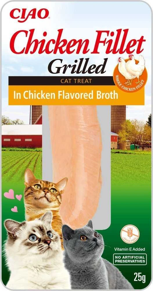 Kačių Skanėstas - INABA Grilled Vištienos Filė Vištienos Skonio Sultinyje 25g