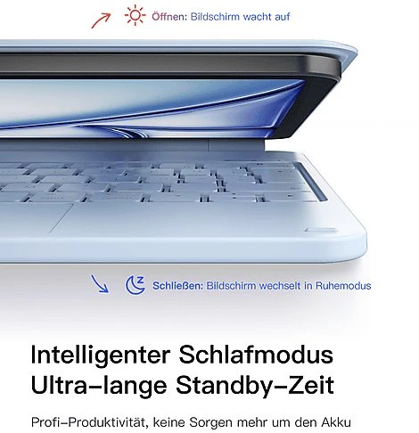 Mėlyna inateck Klaviatūra HĂĽlle fĂĽr iPad 10" QWERTZ mėlynas