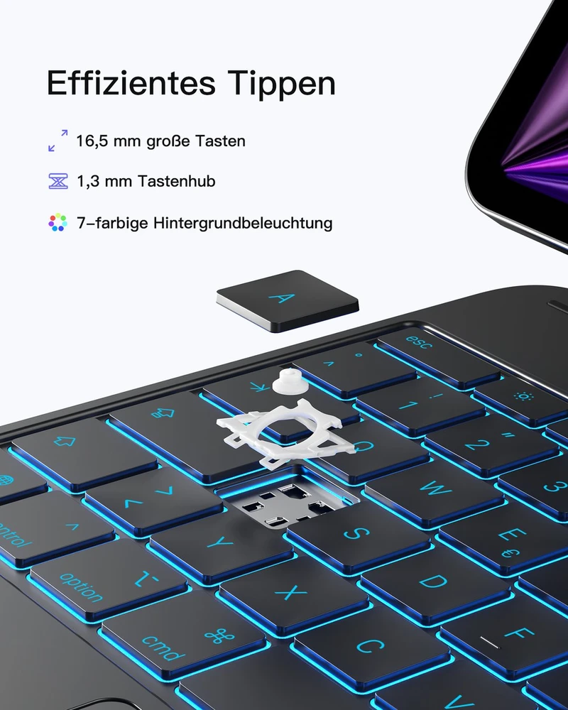 Inateck inateck Keyboard iPad 13'' QWERTZ juodas [KB903-13P_black]