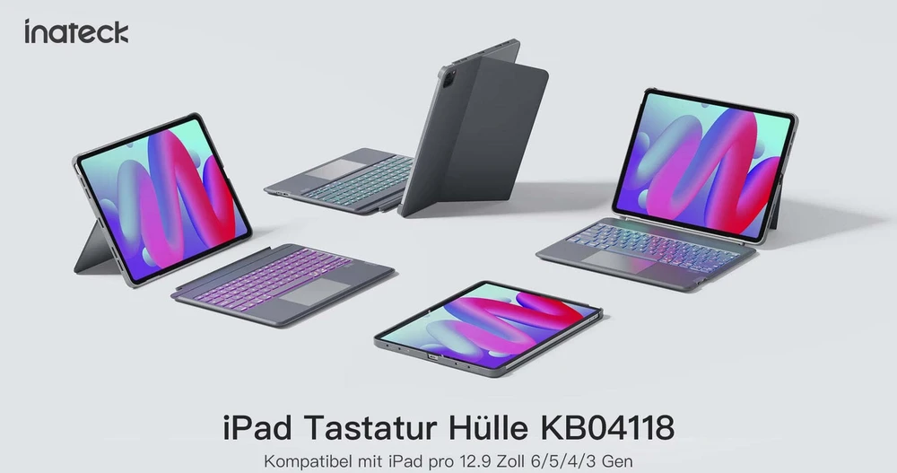 Carruzzo Inateck KB04118_GRAY Planšetinio kompiuterio atsarginė dalis arba priedas Klaviatūra