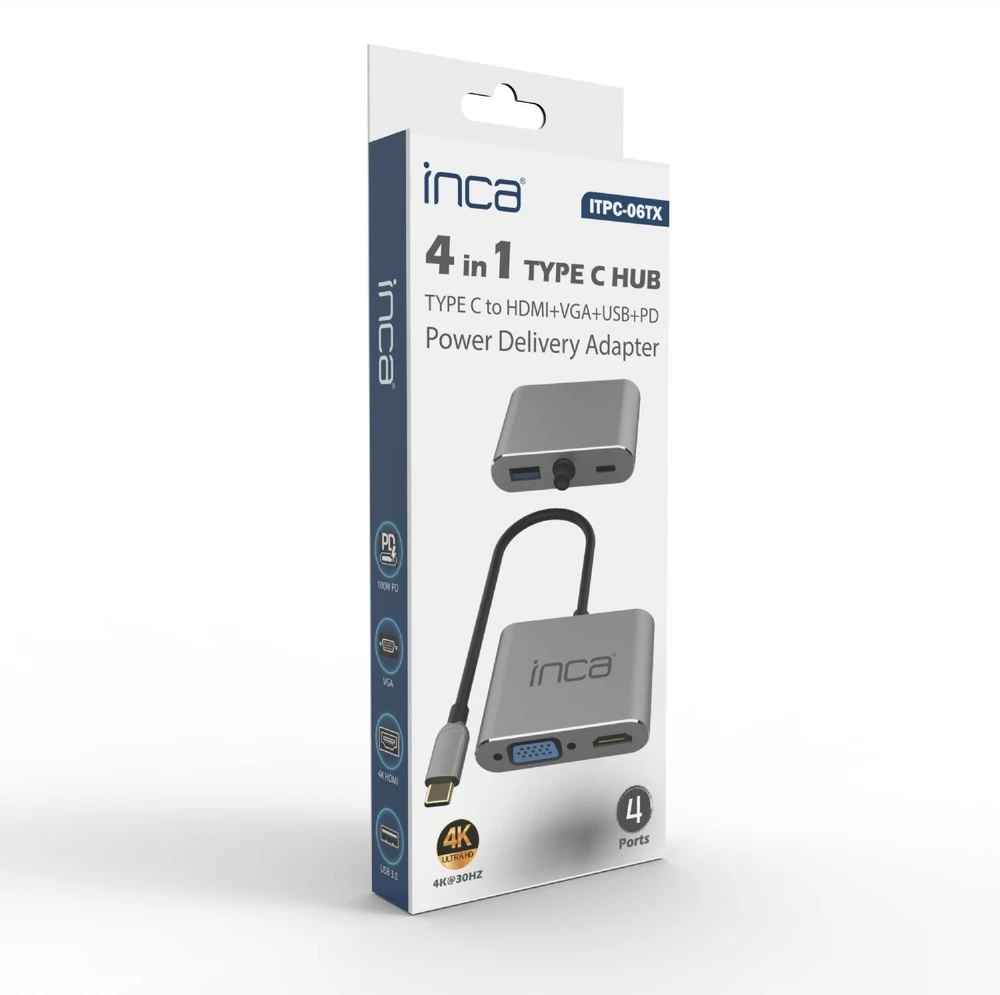 HUB USB Inca INCA Adapteris ITPC-06TX USB-C 4-in-1