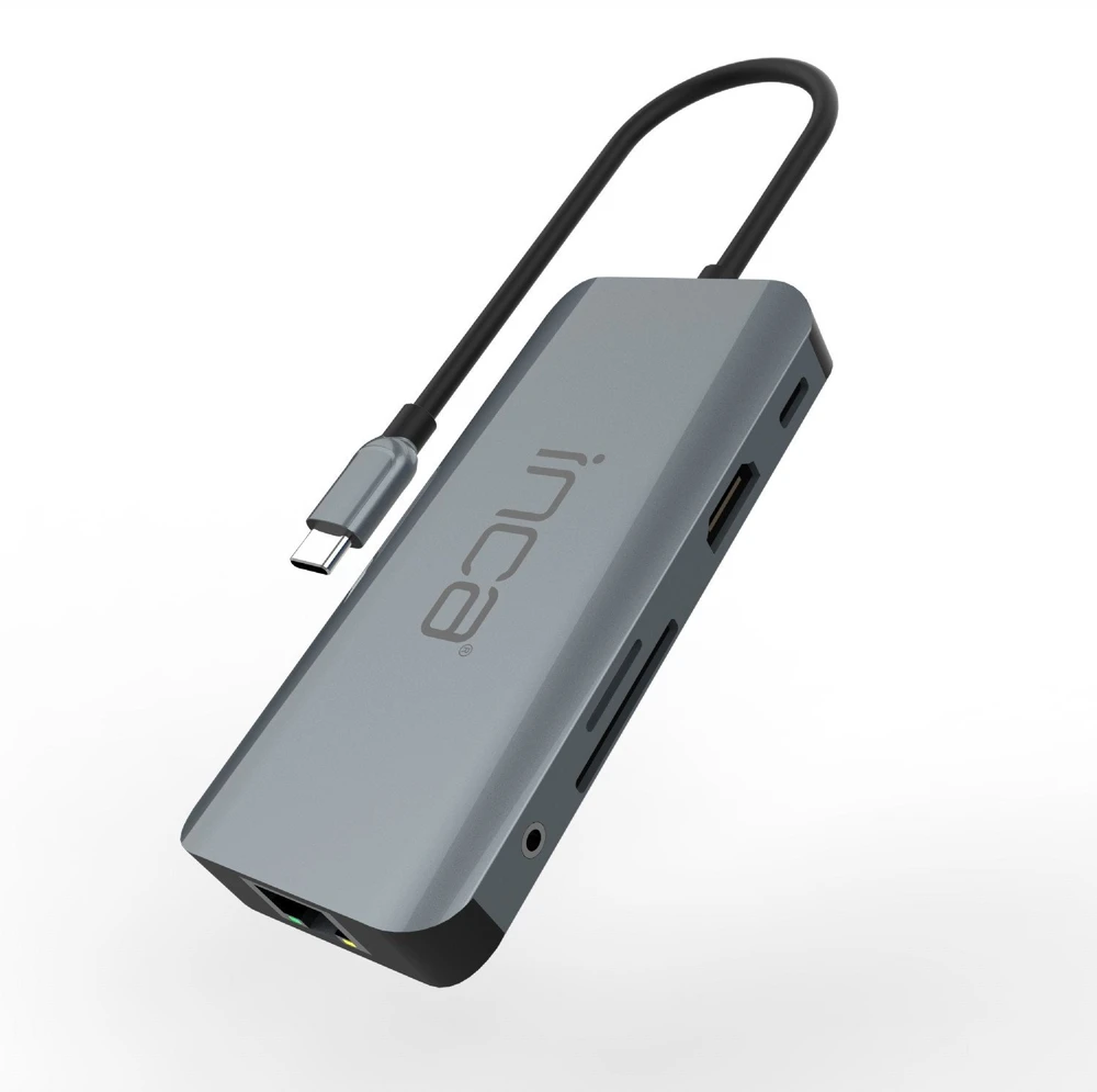 Inca USB-C 9-in-1 adapteris pilkos spalvos