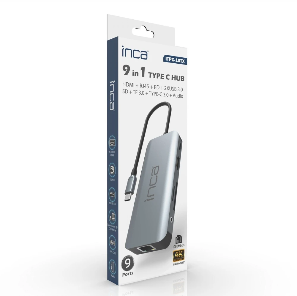 Inca ITPC-10TX USB-C adapteris pakuotėje