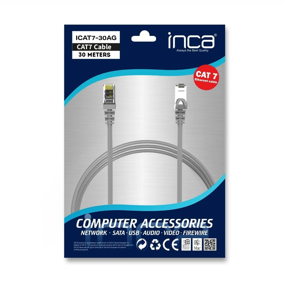 Inca INCA Ethernetkabel ICAT7-30AG S/FTP1 23 AWG CAT7-Kabelis 30M