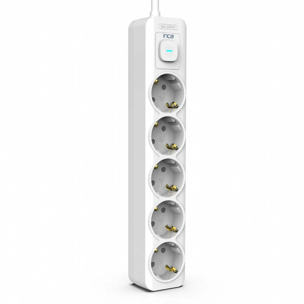 Inca INCA ilgintuvas IPW-44GB 5 lizdų, LED Anz. balta 1,5 m