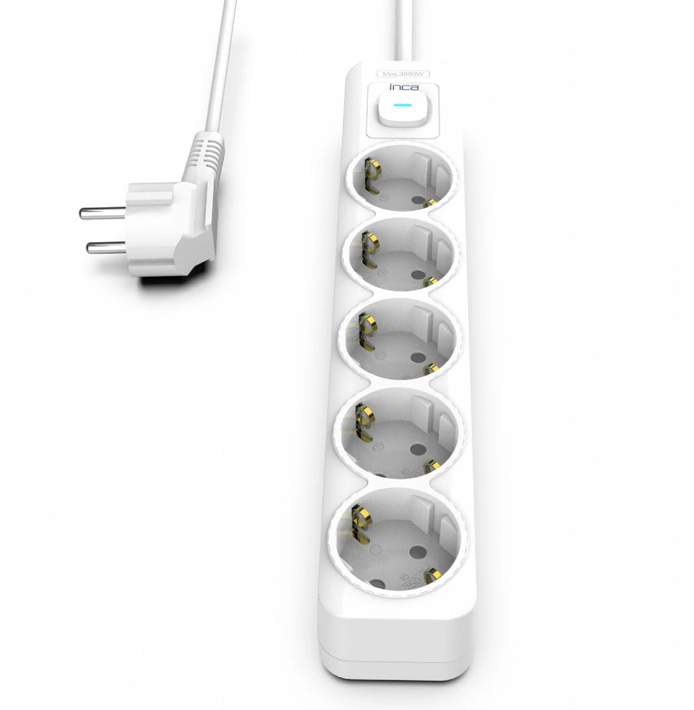 Inca INCA ilgintuvas IPW-44GB 5 lizdų, LED Anz. balta 1,5 m