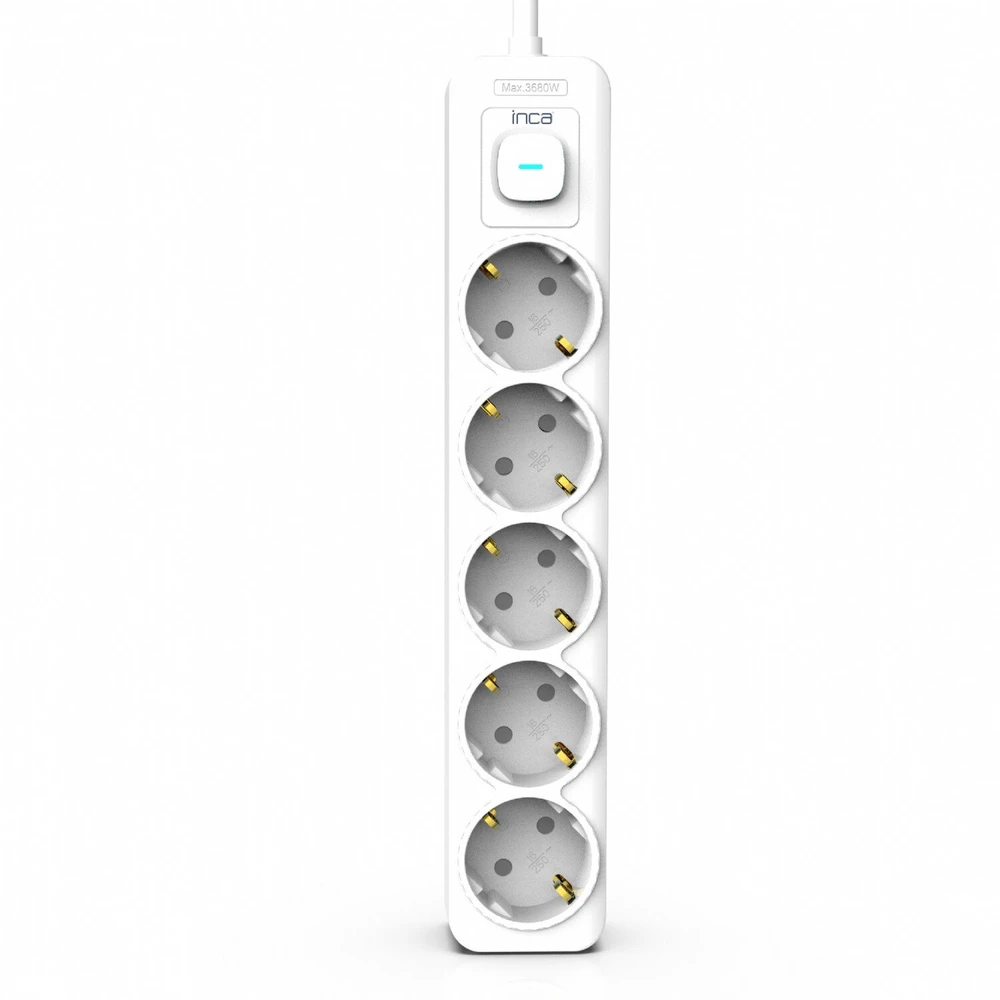 Inca INCA ilgintuvas IPW-44GB 5 lizdų, LED Anz. balta 1,5 m