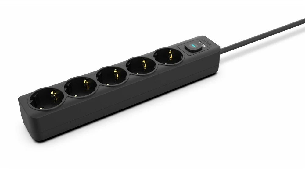 Inca INCA ilgintuvas IPW-44SY 5 lizdų, su LED apšvietimu. Juoda 1,5 m