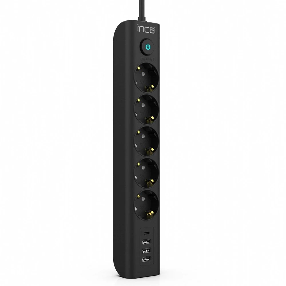 Inca INCA maitinimo blokas IPW-44TU 5 lizdų 3xUSB-A+1xUSB-C 1.5m