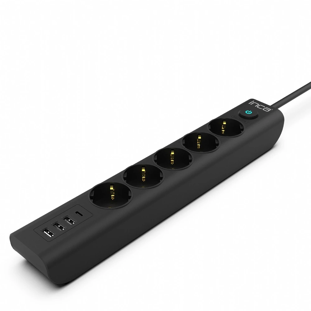 Inca INCA maitinimo blokas IPW-44TU 5 lizdų 3xUSB-A+1xUSB-C 1.5m