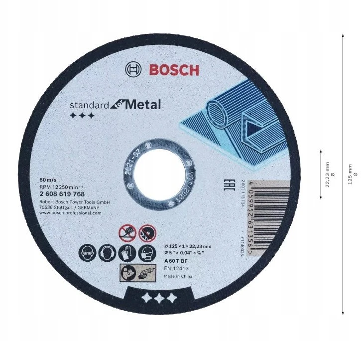 Bosch Pjov.diskas metalui 100x125x1x22.23mm