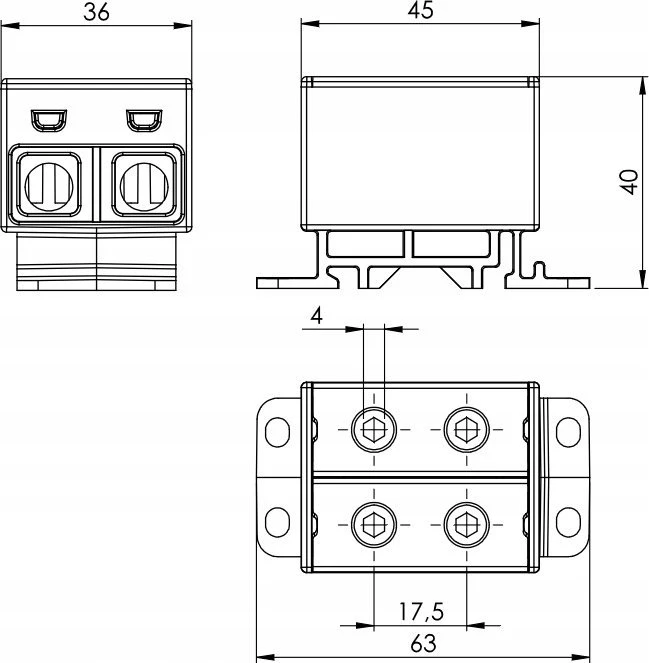 Incobex Elplast ENE-00172 2 bėgių bėgio jungtis 35 mm2 geltonai žalia ZGX-2x35 geltonai žalia ENE-00172