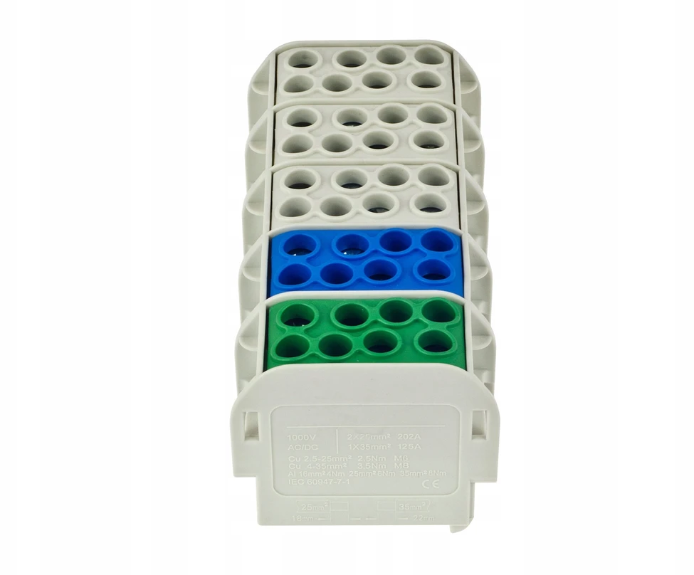 Incobex Elplast ENE-00519 Penkių polių gnybtų blokas ZGX 5x(1x35/2x25) mm2 (3P+N+PE) ENE-00519