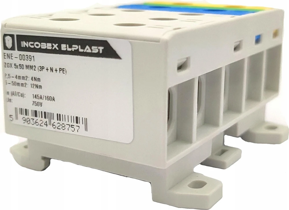 Incobex Penkių polių gnybtų juostelė ZGX 5x50 mm2 (3P+N+PE) ENE-00391