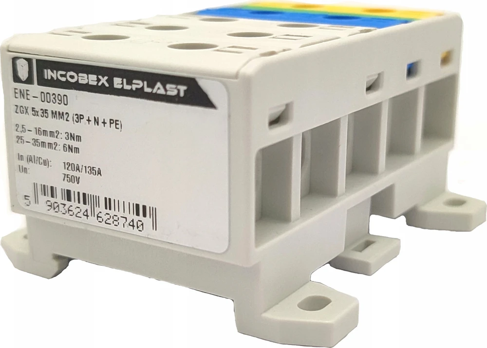 Incobex Penkių polių gnybtų juostelė ZGX 5x35 mm2 (3P+N+PE) ENE-00390