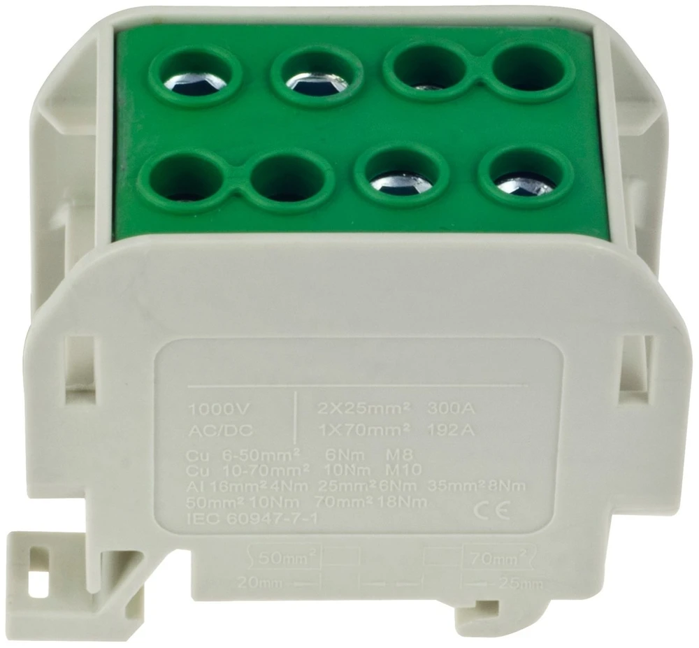 Incobex Elplast ENE-00522 ZGX vienpolis gnybtų blokas 1x70/2x50 mm2 žalias (Al/Cu) ENE-00522