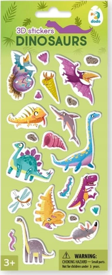 Dodo 3D lipdukai vaikams Dinozaurai (22 vnt.)
