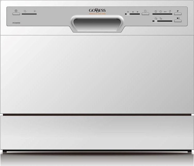 Goddess Deivė Indaplovė DTC656MW8F Stalas, Plotis 55 cm, Talpyklų skaičius 6, Programų skaičius 6, Energijos vartojimo efektyvumo klasė F, Baltas
