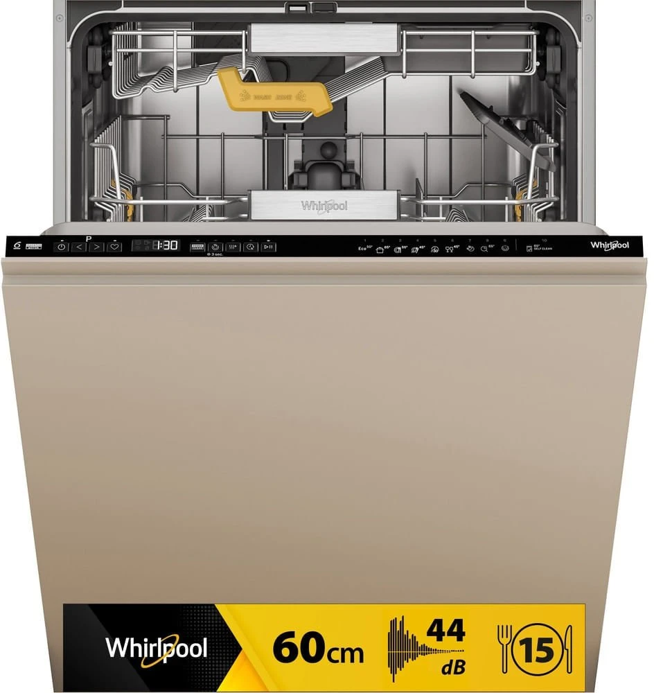 Whirlpool Indaplovė | WH8IC15B4M6LHC0 | Built-in | Plotis 60 cm | Number of place settings 15 | Number of programs 10 | Energy efficiency class C | Ekranas | Juodas