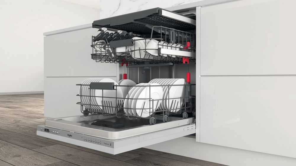 Indaplovė „Whirlpool WI 7020 PF“ pusiau įmontuojama, 14 vietų komplektų, E