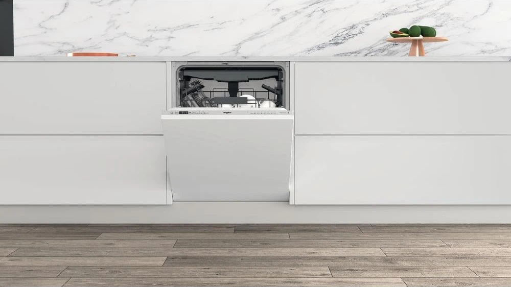 WHIRLPOOL Integruojamas Indaplovė WIC 3C33 PFE, D energijos klasė (senas A+++), 60 cm, Powerclean PRO, Trečias krepšelis, 8 programos