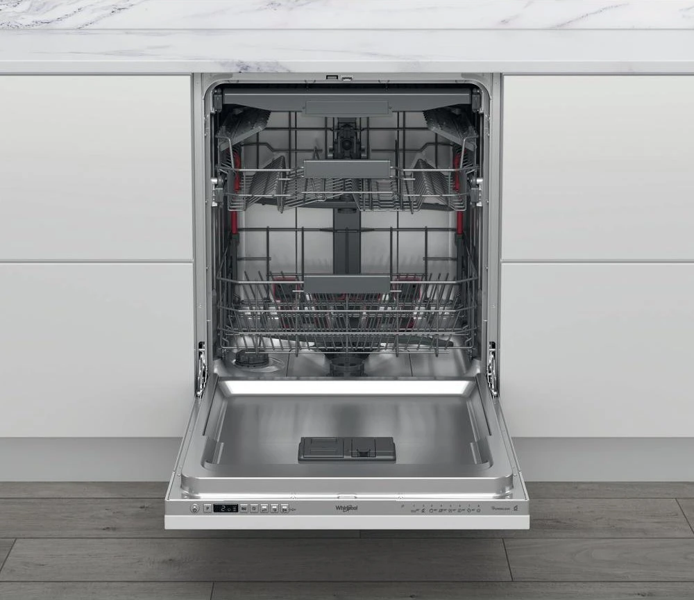 WHIRLPOOL Integruojamas Indaplovė WIC 3C33 PFE, D energijos klasė (senas A+++), 60 cm, Powerclean PRO, Trečias krepšelis, 8 programos