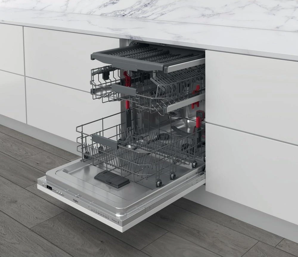 WHIRLPOOL Integruojamas Indaplovė WIC 3C33 PFE, D energijos klasė (senas A+++), 60 cm, Powerclean PRO, Trečias krepšelis, 8 programos