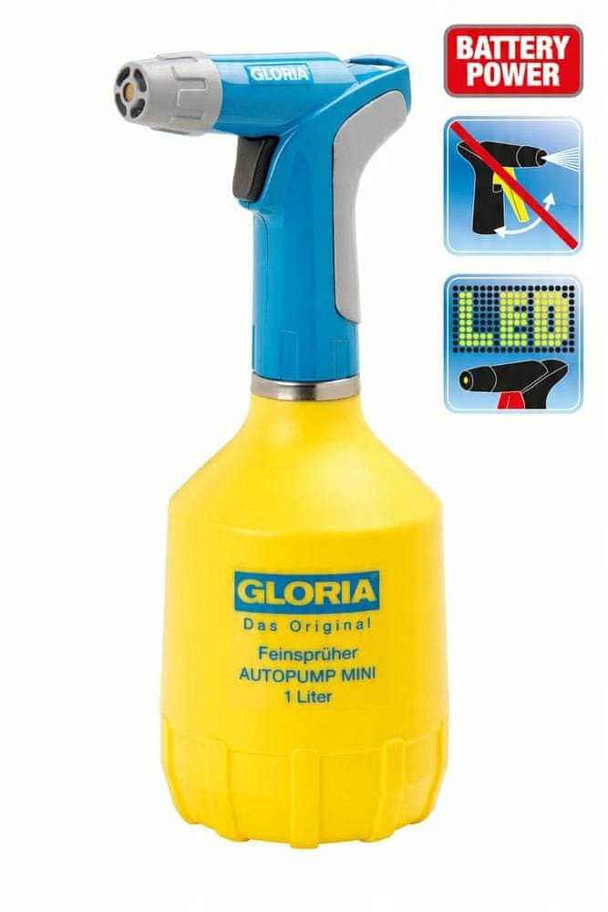 Purkštuvas AutoPump Mini GLORIA 1.0L/LED apšvietimas