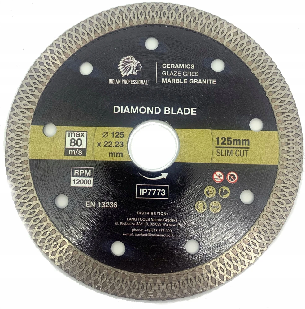 DEIMANTINIS DISKAS 125mm x 1,4mm x 22,2mm SLIM CUT INDIAN PROFESSIONAL