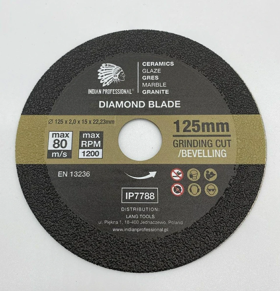 DEIMANTINIS DISKAS 125mm x 2,0mm x 22,2mm ŠLIFAVIMO DISKAS /INDIAN PROFESSIONAL