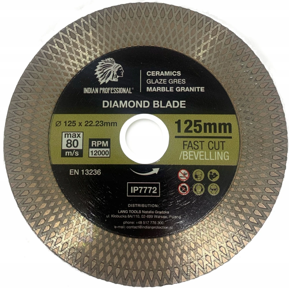 DEIMANTINIS DISKAS 125mm x 1,9mm x 22,2mm FAST CUT INDIAN PROFESSIONAL