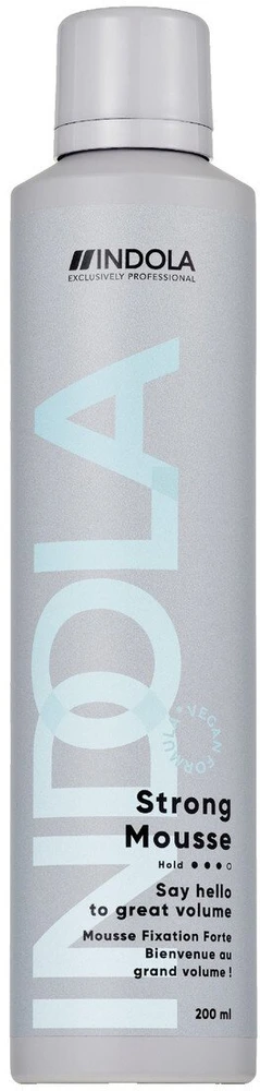 Indola Strong Mousse stiprios fiksacijos plaukų putos, 200 ml