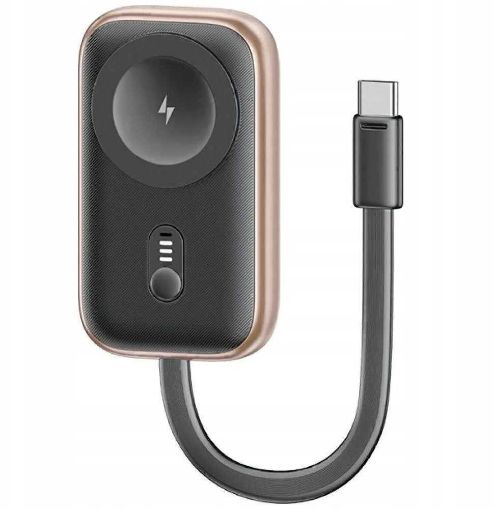 Indukcinis įkroviklis, skirtas „Apple Watch Usams CD245 2-in-1“ su 1200 mAh išorine baterija + USB-C laidu (padengtas patamsėjimu)