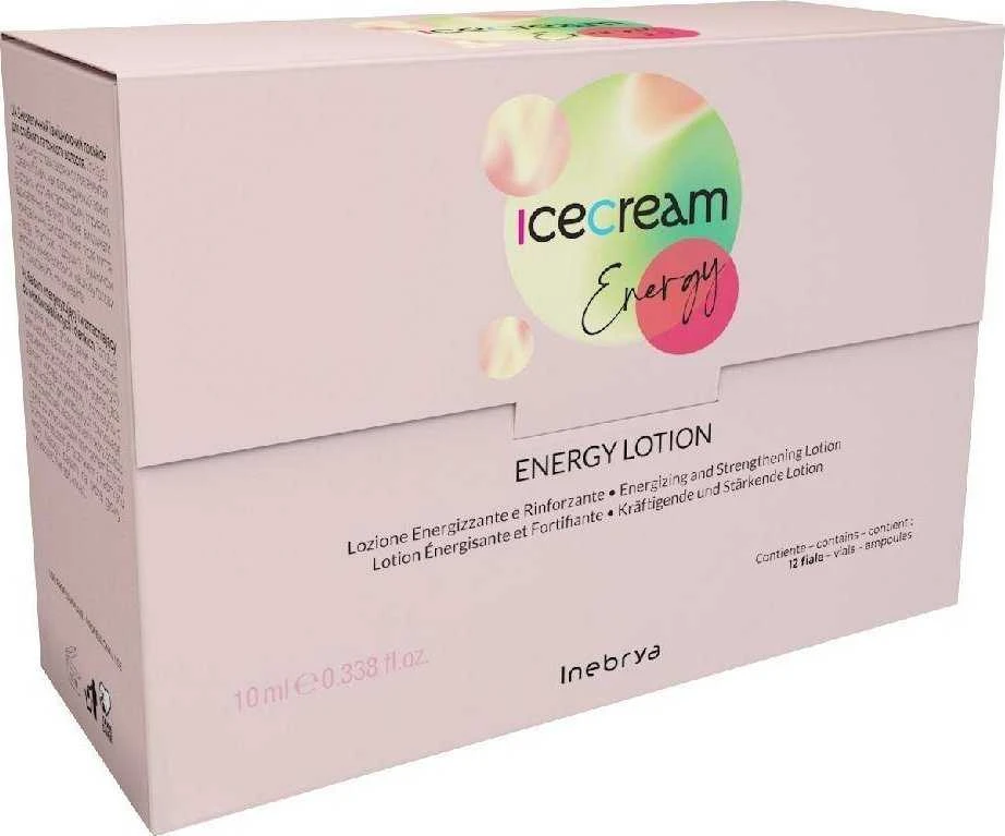 Inebrya Ice Kreminis Energy Lotion priemonė nuo plaukų slinkimo, 12 x 10 ml