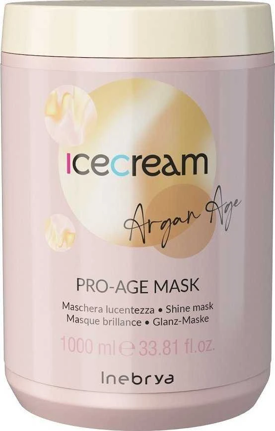 Inebrya Ice Kreminis Argan Age Pro-Age Mask atkuriamoji plaukų kaukė, 1000 ml