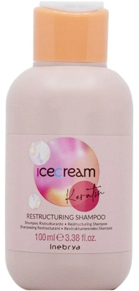 Inebrya Ice Kreminis Keratin Hair Šampūnas Restructuring, 100 ml